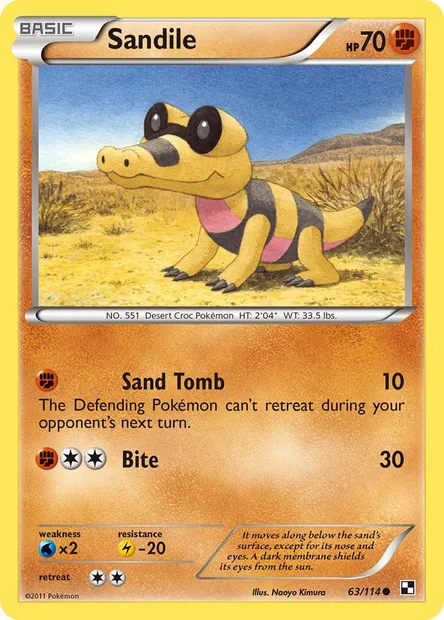 Sandile, Pokémon card BLW 63 — Black & White set