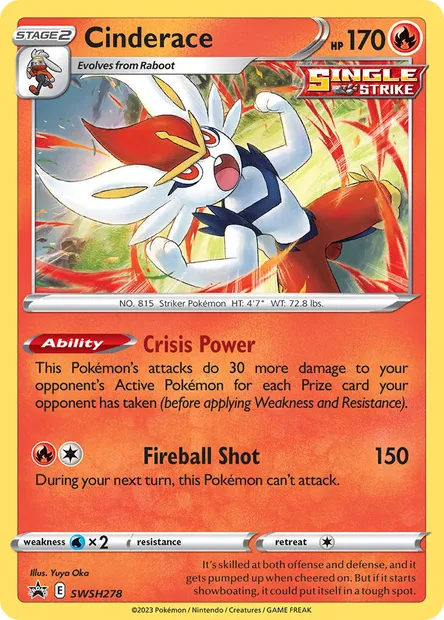 Cinderace, Pokémon card SWSH 278 — SWSH Black Star Promos set