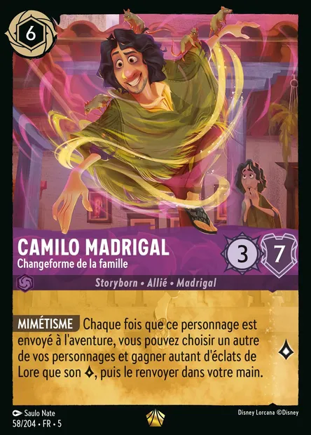 Camilo Madrigal - Changeforme de la famille, carte Disney Lorcana CH5-058 — extension Ciel Scintillant
