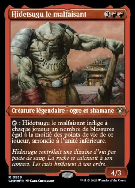Hidetsugu le malfaisant, carte Magic CMM 539 — extension Commander Masters