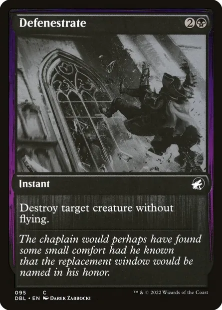 Défenestration, carte Magic DBL 95 — extension Innistrad : Double Programme