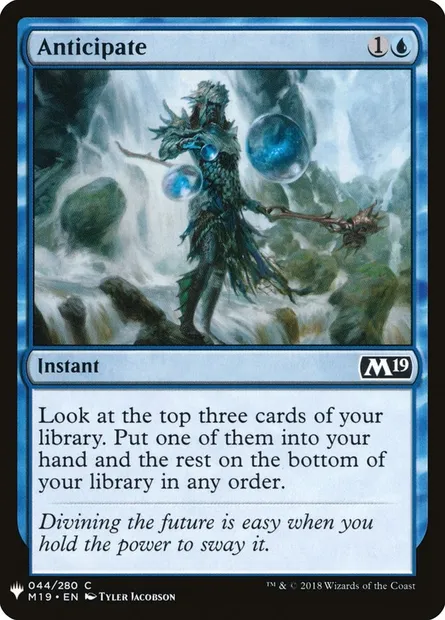 Anticipate, Magic card PLST M19-44 — The List set