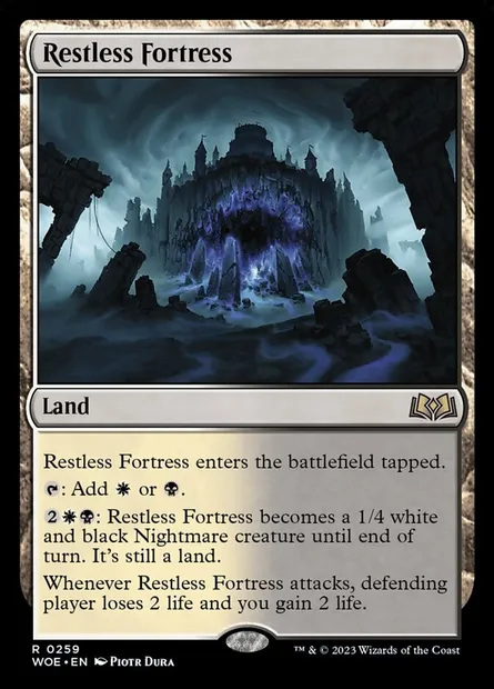 Restless Fortress, Magic card WOE 259 — Wilds of Eldraine set