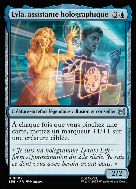 Lyla, assistante holographique, carte Magic SPE 7 — extension Marvel's Spider-Man Eternal