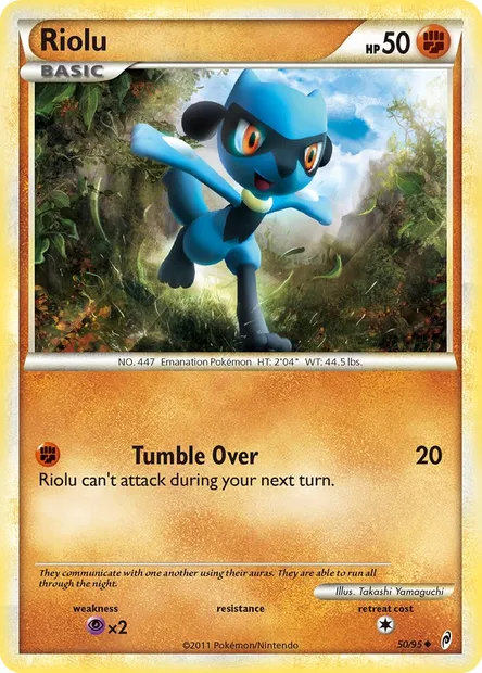 Riolu, Pokémon card CL 50 — Call of Legends set
