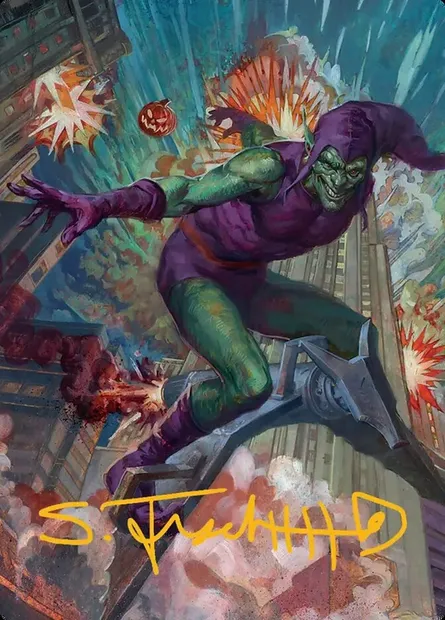 Green Goblin // Green Goblin, carte Magic ASPM 26 — extension Marvel's Spider-Man Art Series