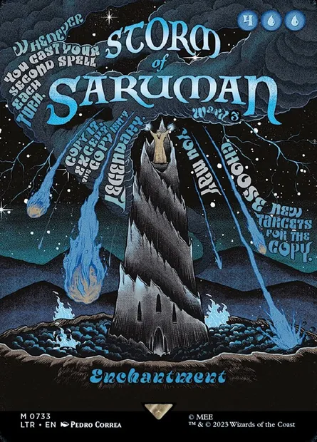 Tempête de Saruman, carte Magic LTR 733 — extension Le Seigneur des Anneaux : chroniques de la Terre du Milieu