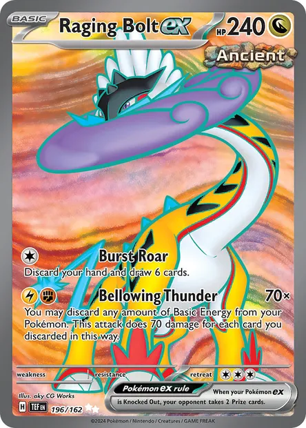 Raging Bolt ex, Pokémon card TEF 196 — Temporal Forces set