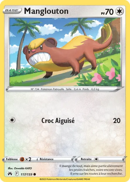 Manglouton, carte Pokémon CRZ 117 — extension Zénith Suprême
