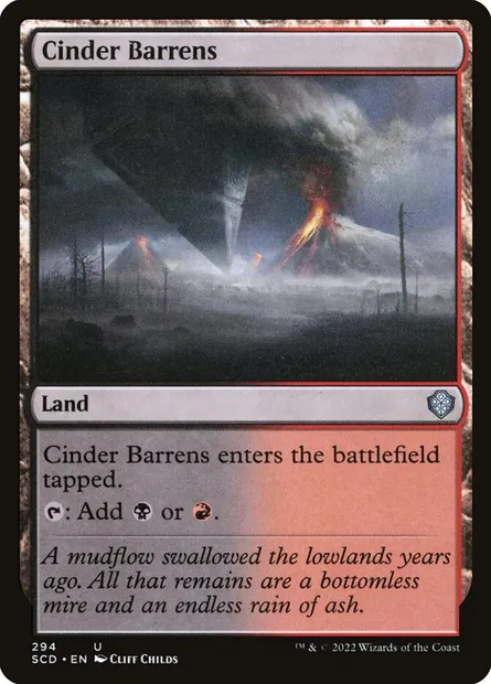 Cinder Barrens, Magic card SCD 294 — Starter Commander Decks set