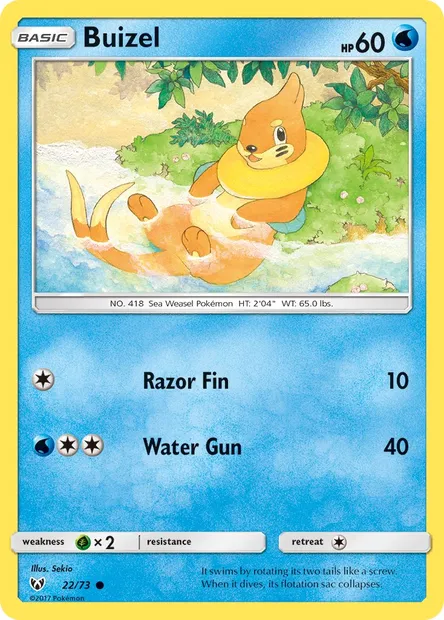 Buizel, Pokémon card SLG 22 — Shining Legends set