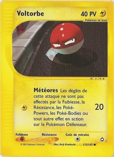 Voltorbe, carte Pokémon AQ 115 — extension Aquapolis
