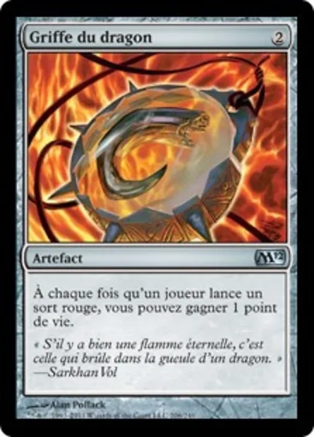 Griffe du dragon, carte Magic M12 206 — extension Magic 2012