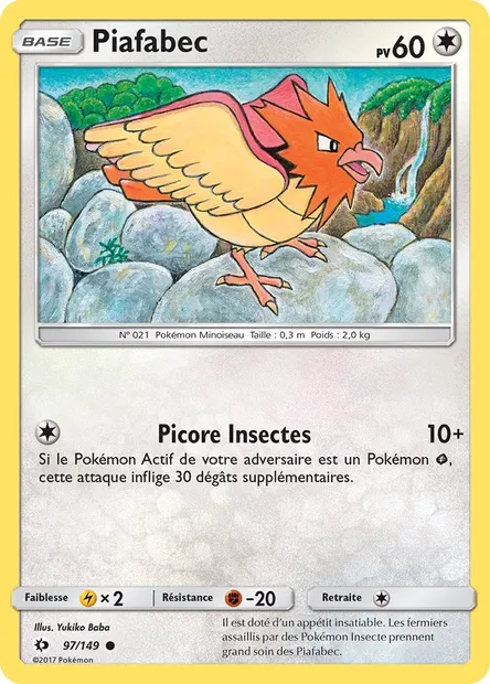 Piafabec, carte Pokémon SUM 97 — extension Soleil et Lune