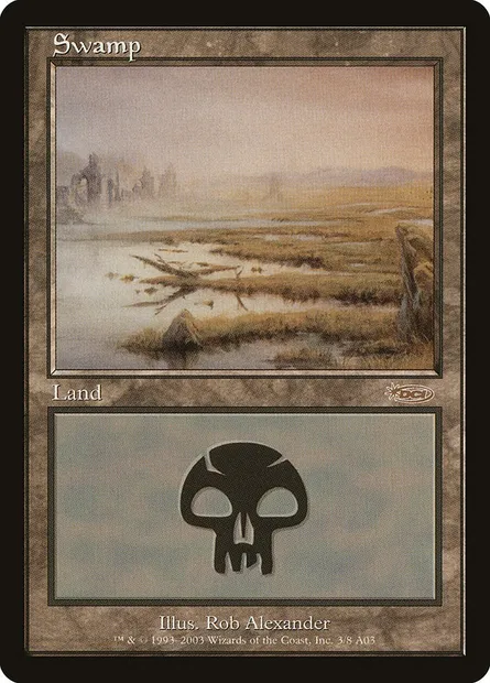 Swamp, Magic card PAL03 3 — Arena League 2003 set