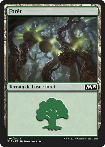 Forêt, carte Magic M19 280 — extension Core Set 2019