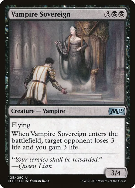 Vampire Sovereign, Magic card M19 125 — Core Set 2019 set