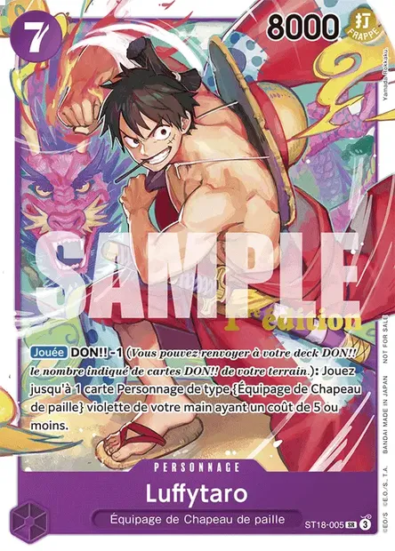 Luffytaro, carte One Piece ST18-005 — extension VIOLET Monkey D. Luffy