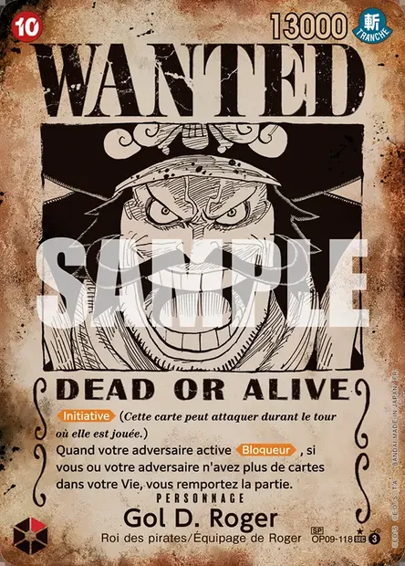 Gol D. Roger, carte One Piece OP09-118 — extension LES NOUVEAUX EMPEREURS