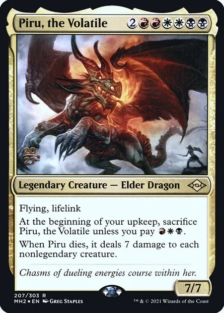 Piru, the Volatile, Magic card PMH2 207s — Modern Horizons 2 Promos set