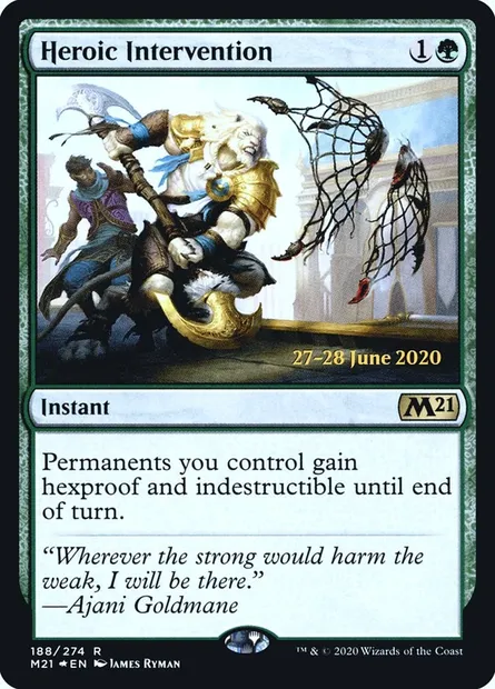 Intervention héroïque, carte Magic PM21 188s — extension Core Set 2021 Promos