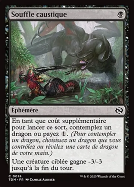Souffle caustique, carte Magic TDM 74 — extension Tarkir: Dragonstorm