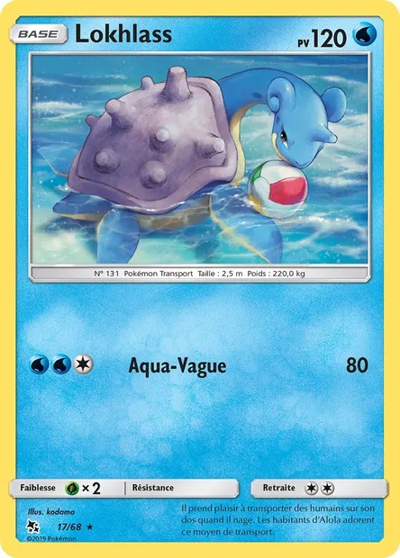 Lokhlass, carte Pokémon HIF 17 — extension Destinées Occultes