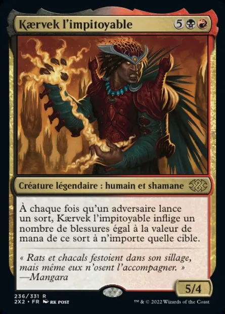 Kaervek l'impitoyable, carte Magic 2X2 236 — extension Double Masters 2022