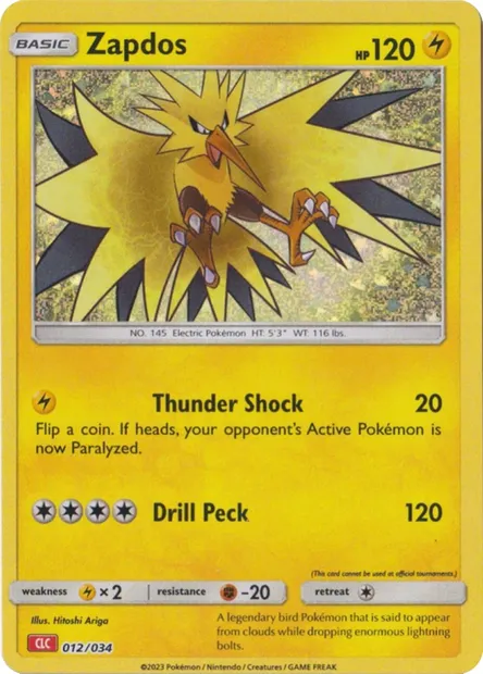 Zapdos, Pokémon card CLC 012 — Pokémon TCG Classic: Charizard & Ho-Oh ex Deck set