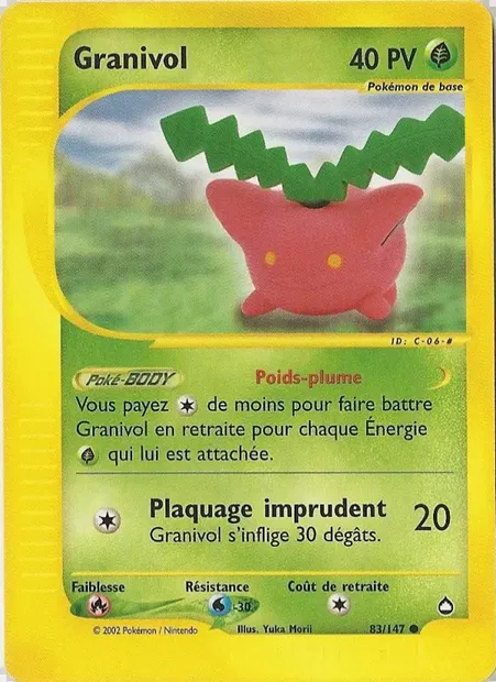 Granivol, carte Pokémon AQ 83 — extension Aquapolis