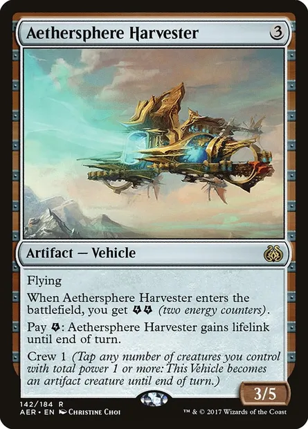 Aethersphere Harvester, Magic card AER 142 — Aether Revolt set