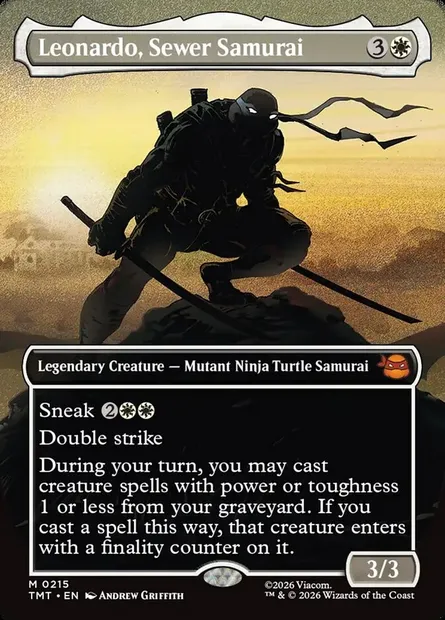 Leonardo, Sewer Samurai, Magic card TMT 215 — Teenage Mutant Ninja Turtles set