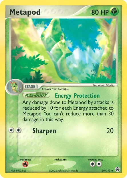 Metapod, Pokémon card RG 39 — FireRed & LeafGreen set
