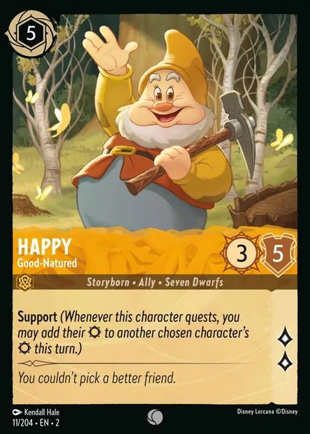 Happy - Good-Natured, Disney Lorcana card CH2-011 — Rise of the Floodborn set