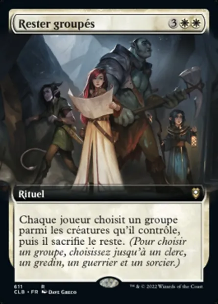 Rester groupés, carte Magic CLB 611 — extension Commander Légendes : la bataille de la Porte de Baldur