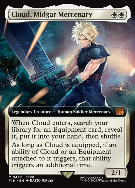 Cloud, Midgar Mercenary, Magic card FIN 427 — Final Fantasy set