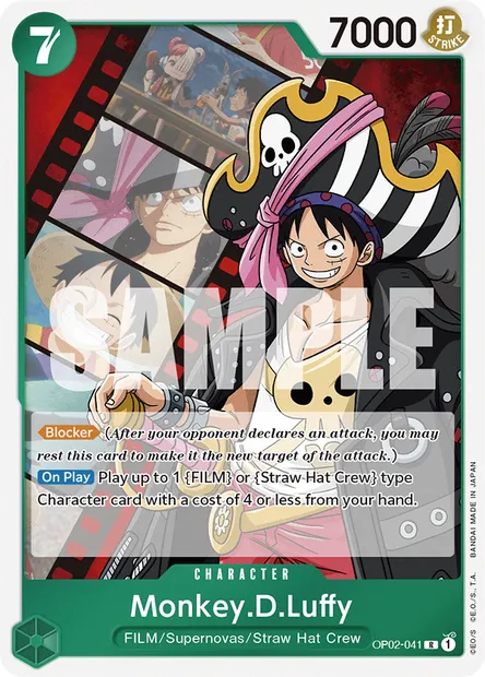 Monkey.D.Luffy, One Piece card OP02-041 — PARAMOUNT WAR set