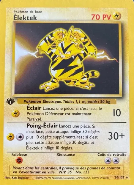 Élektek, carte Pokémon BS 20 — extension Set de Base