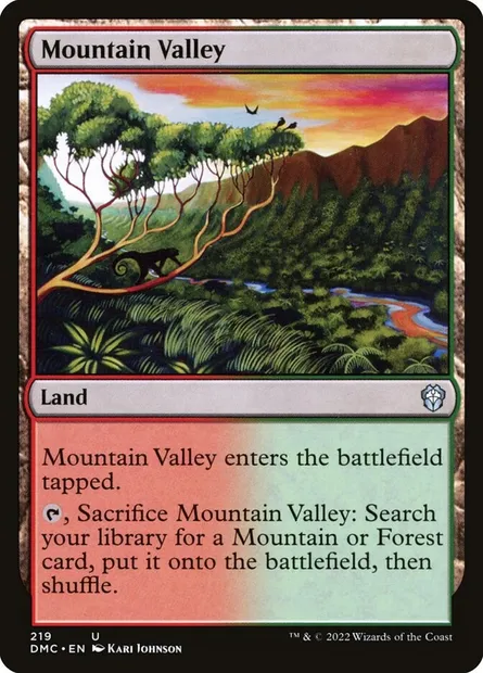 Mountain Valley, Magic card DMC 219 — Dominaria United Commander set