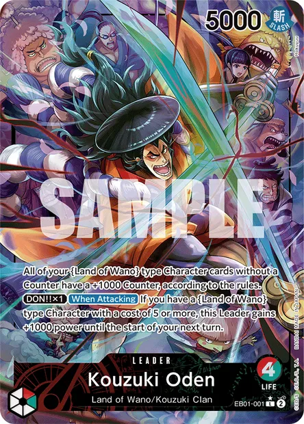Kouzuki Oden, One Piece card EB01-001 — MEMORIAL COLLECTION set