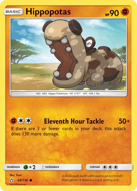 Hippopotas, Pokémon card UPR 68 — Ultra Prism set