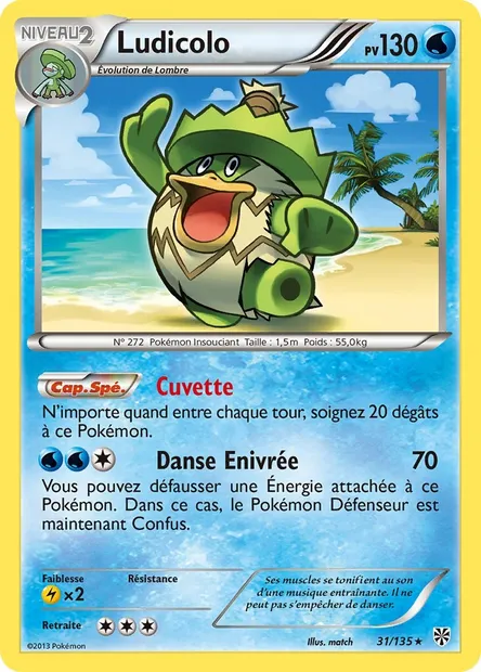 Ludicolo, carte Pokémon PLS 31 — extension Tempète Plasma