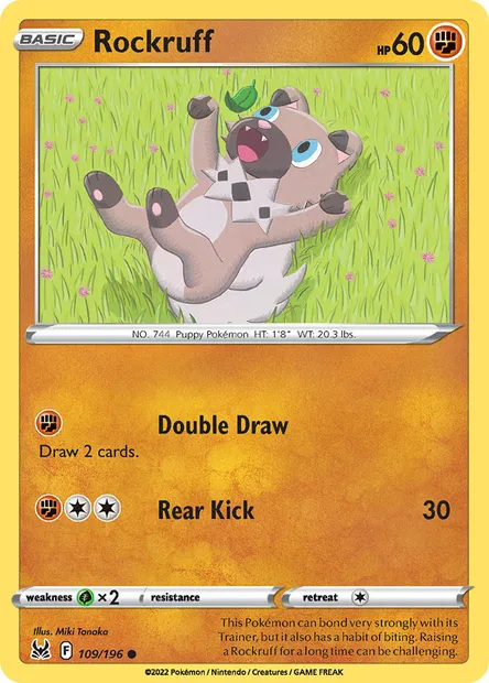 Rockruff, Pokémon card LOR 109 — Lost Origin set