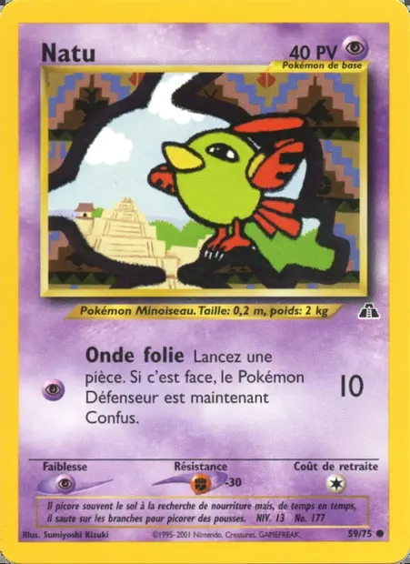 Natu, carte Pokémon ND 59 — extension Neo Discovery