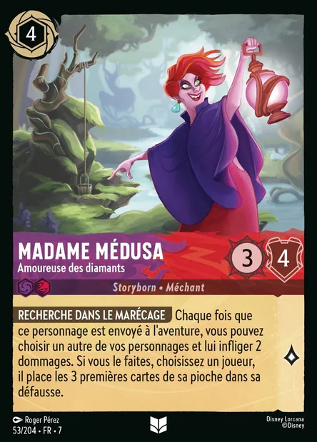 Madame Médusa - Amoureuse des diamants, carte Disney Lorcana CH7-053 — extension L'île d'Archazia