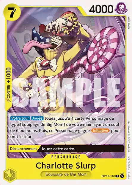 Charlotte Slurp, carte One Piece OP17-110 — extension LES GUERRIERS LES PLUS PUISSANTS AU MONDE