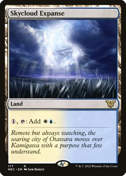 Skycloud Expanse, Magic card NEC 177 — Neon Dynasty Commander set