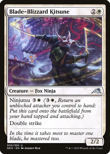 Blade-Blizzard Kitsune, Magic card NEO 5 — Kamigawa: Neon Dynasty set