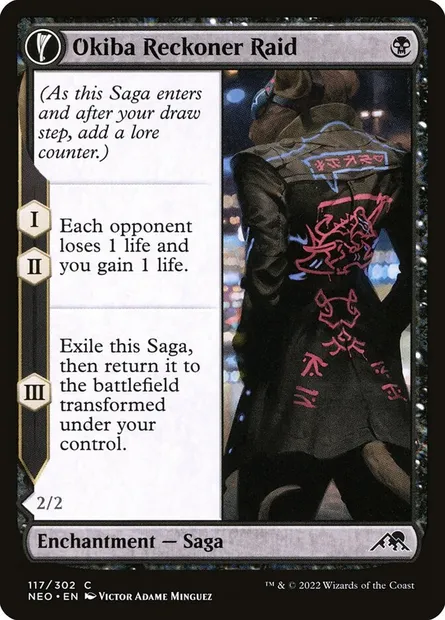 Okiba Reckoner Raid // Nezumi Road Captain, Magic card NEO 117 — Kamigawa: Neon Dynasty set