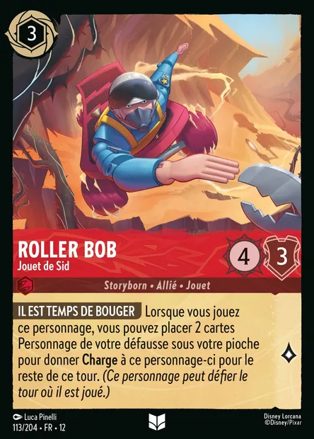 Roller Bob - Jouet de Sid, carte Disney Lorcana CH12-113 — extension Contrées Inconnues